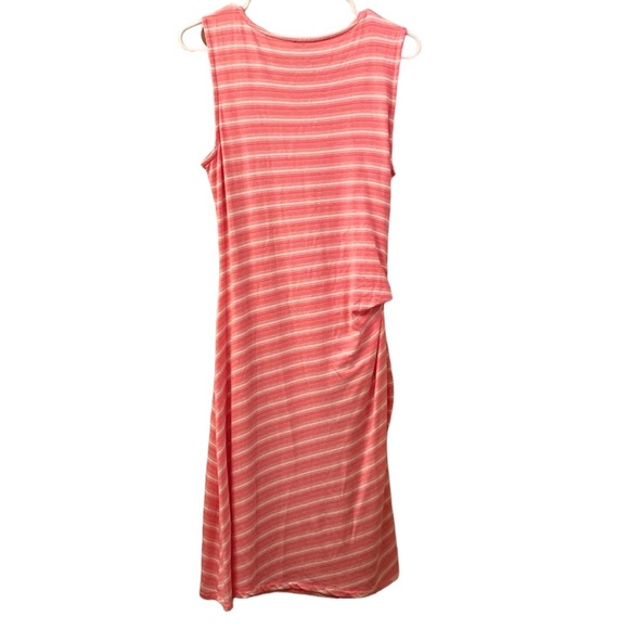 Talbots Dress Sleeveless Tie at Waist Casual Beach Pink White Stripe WM SZ M - Picture 3 of 11